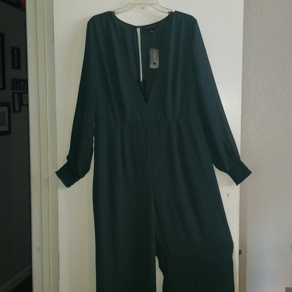 Forever 21 green jumpsuit